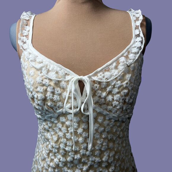 NWT Charmaine White Embroidered Mini Dress Size Medium - Picture 3 of 14